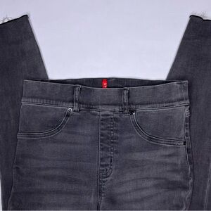 Spanx Distressed Ankle Skinny Raw Hem Pull-On‎ Jeans Black Size Small